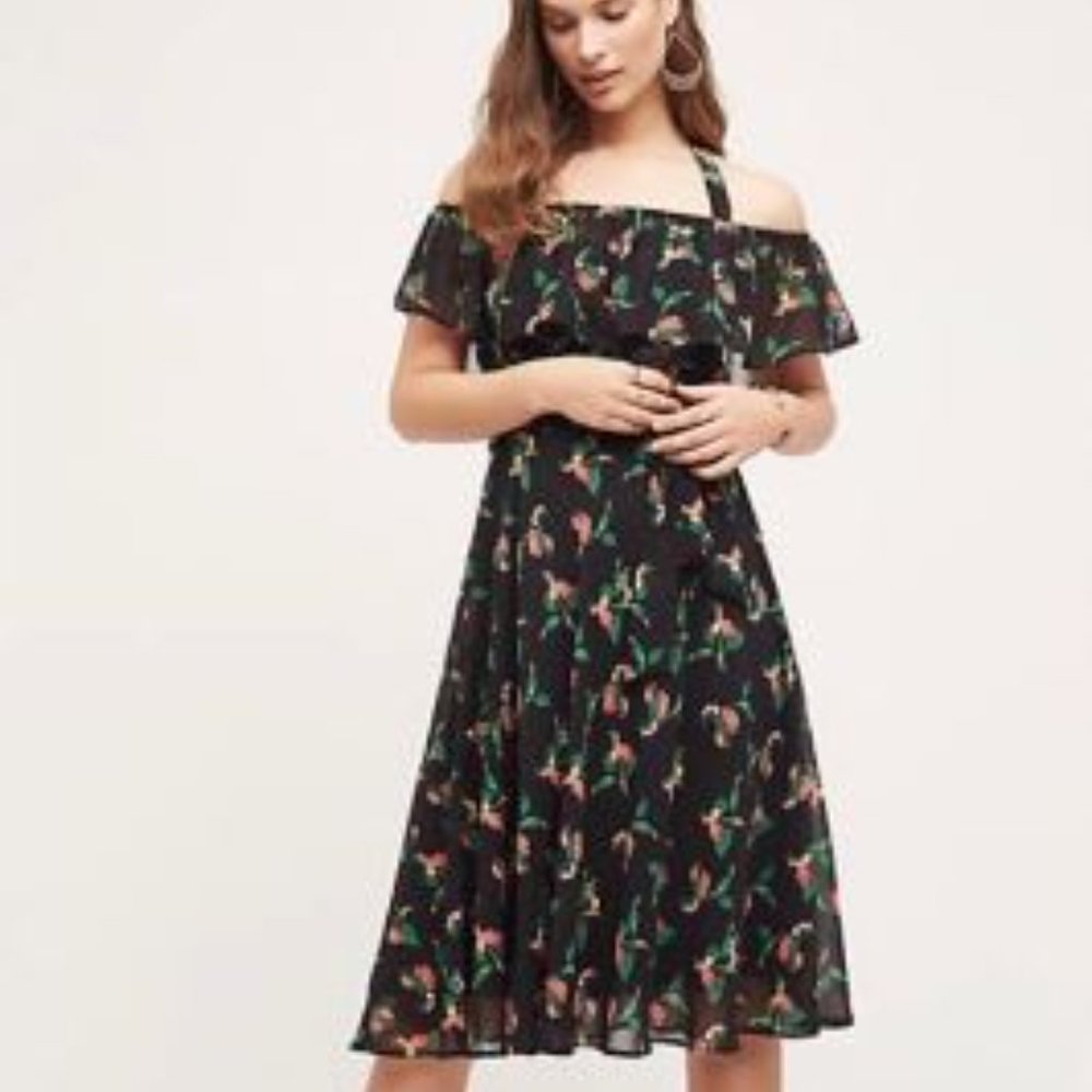 Anthropologie Vanessa Virginia Nigella Off Shoulder Dress NWT 2P